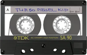 T D K Cassette Tape Turbo Diesel Kid PNG Image