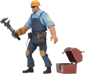 T F2 Engineer With Wrenchand Toolbox PNG Image