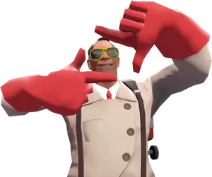 T F2 Medic Celebratory Pose PNG Image