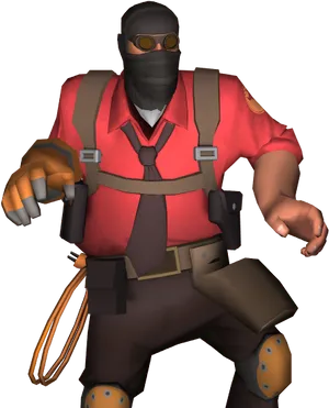 T F2_ Pyro_ Character_ Model PNG Image