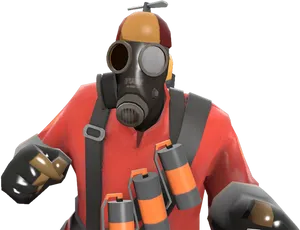 T F2_ Pyro_ Closeup PNG Image