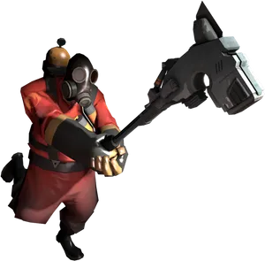 T F2_ Pyro_with_ Flamethrower PNG Image