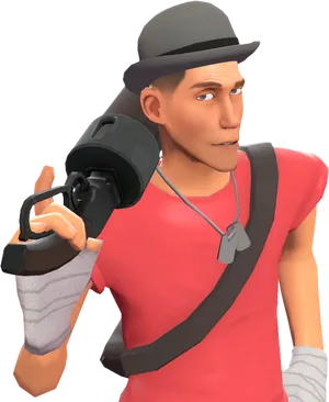 T F2 Scout Character Pose PNG Image