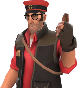 T F2_ Soldier_ Pointing PNG Image