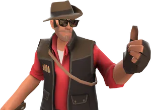 T F2 Spy Thumbs Up PNG Image