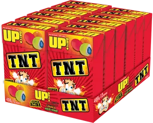 T N T Candy Boxes Display PNG Image