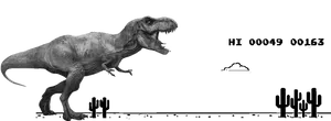 T Rex Desert Error Illustration PNG Image