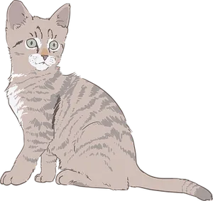 Tabby Kitten Illustration PNG Image