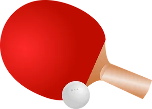 Table Tennis Paddleand Ball PNG Image