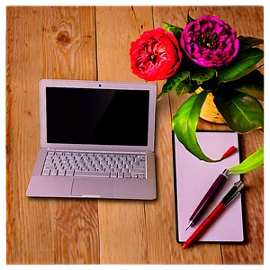 Table Top View With Laptop Png 42 PNG Image