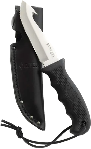 Tactical Knifewith Sheath PNG Image