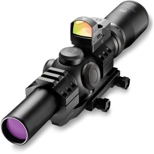 Tactical Rifle Scopewith Red Dot Sight PNG Image