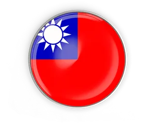 Taiwan Flag Button Design PNG Image