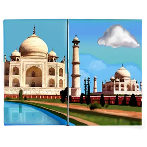 Taj Mahal Detailed Sketch Png Abk70 PNG Image