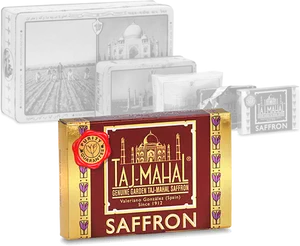 Taj Mahal Saffron Packaging PNG Image