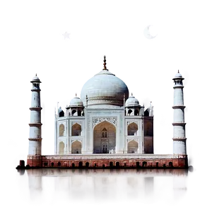 Taj Mahal Under Moonlight Png Hrq PNG Image