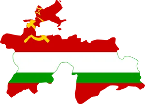 Tajikistan Mapwith Sovietand Current Flag PNG Image