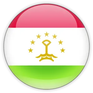 Tajikistan National Emblem Button PNG Image