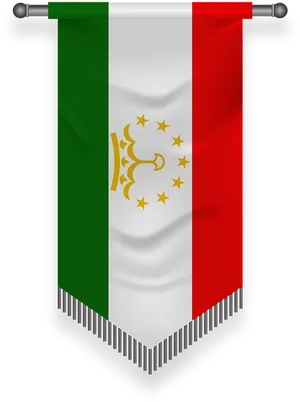 Tajikistan National Flag Vertical PNG Image