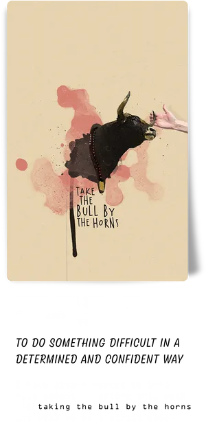 Take The Bull By The Horns Notebook Cover PNG Image