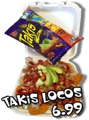 Takis Locos Dish Price Display PNG Image