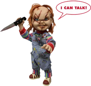 Talking Chucky Doll With Knife PNG Image