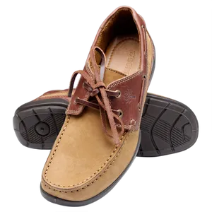 Tan Brown Mens Boat Shoes PNG Image