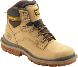 Tan Steel Toe Work Boot PNG Image