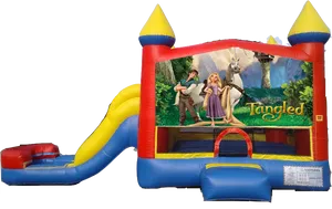 Tangled Inflatable Bounce Housewith Slide PNG Image