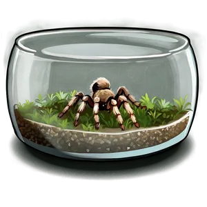 Tarantula In Glass Terrarium Png Oqq PNG Image