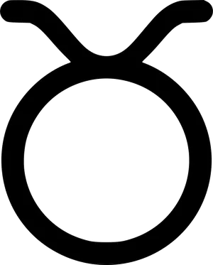 Taurus Zodiac Symbol Black PNG Image