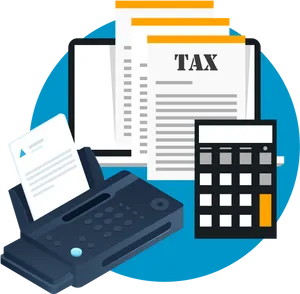 Tax Preparation Tools Vector Illustration PNG Image