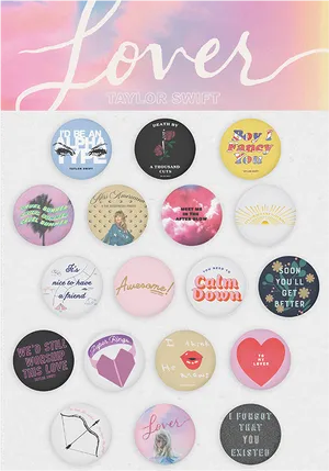 Taylor Swift Lover Album Pins PNG Image