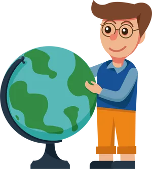 Teacher With Globe Clipart PNG Image