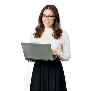 Teacher With Laptop Png Ply PNG Image