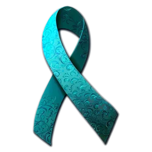 Teal Awareness Ribbon Art Png Fkh66 PNG Image