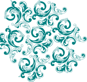 Teal Flourish Pattern PNG Image