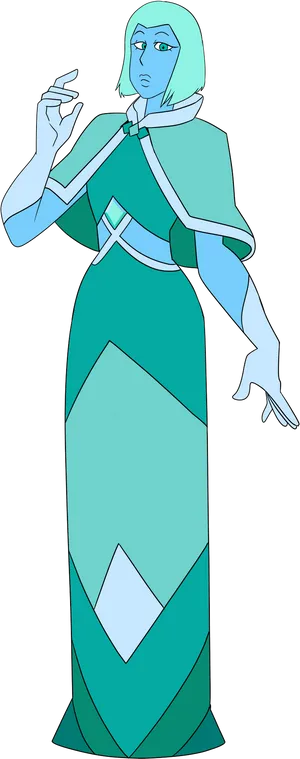 Teal Gem Character Illustration PNG Image