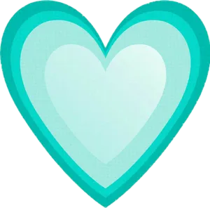 Teal Heart Graphic PNG Image