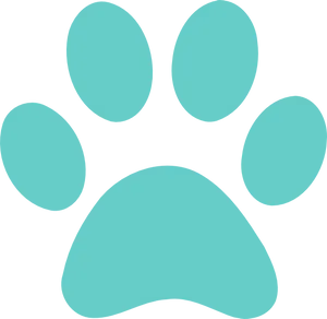 Teal Paw Print Graphic PNG Image