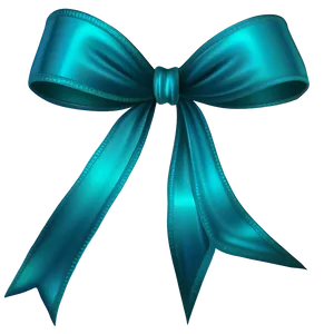 Teal Ribbon Bow Decoration Png Llq PNG Image