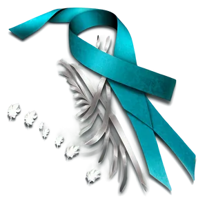 Teal Ribbon For Ovarian Cancer Awareness Png Poo PNG Image