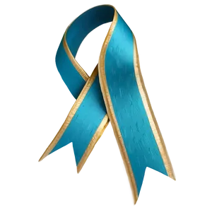 Teal Ribbon With Gold Trim Png Esi PNG Image