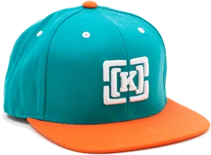 Tealand Orange Snapback Cap PNG Image