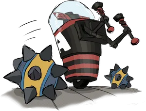 Team Fortress2 Sentry Busterand Spiky Balls PNG Image