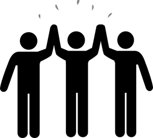Team High Five Celebration PNG Image