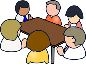 Team Meeting Cartoon PNG Image