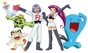 Team Rocketand Pokemon Characters PNG Image