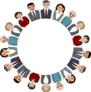 Teamwork Circle Illustration PNG Image