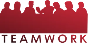 Teamwork Silhouette Banner PNG Image